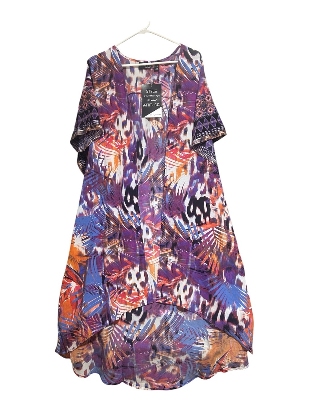 Attitudes by Renee Purple Multi-Print Duster